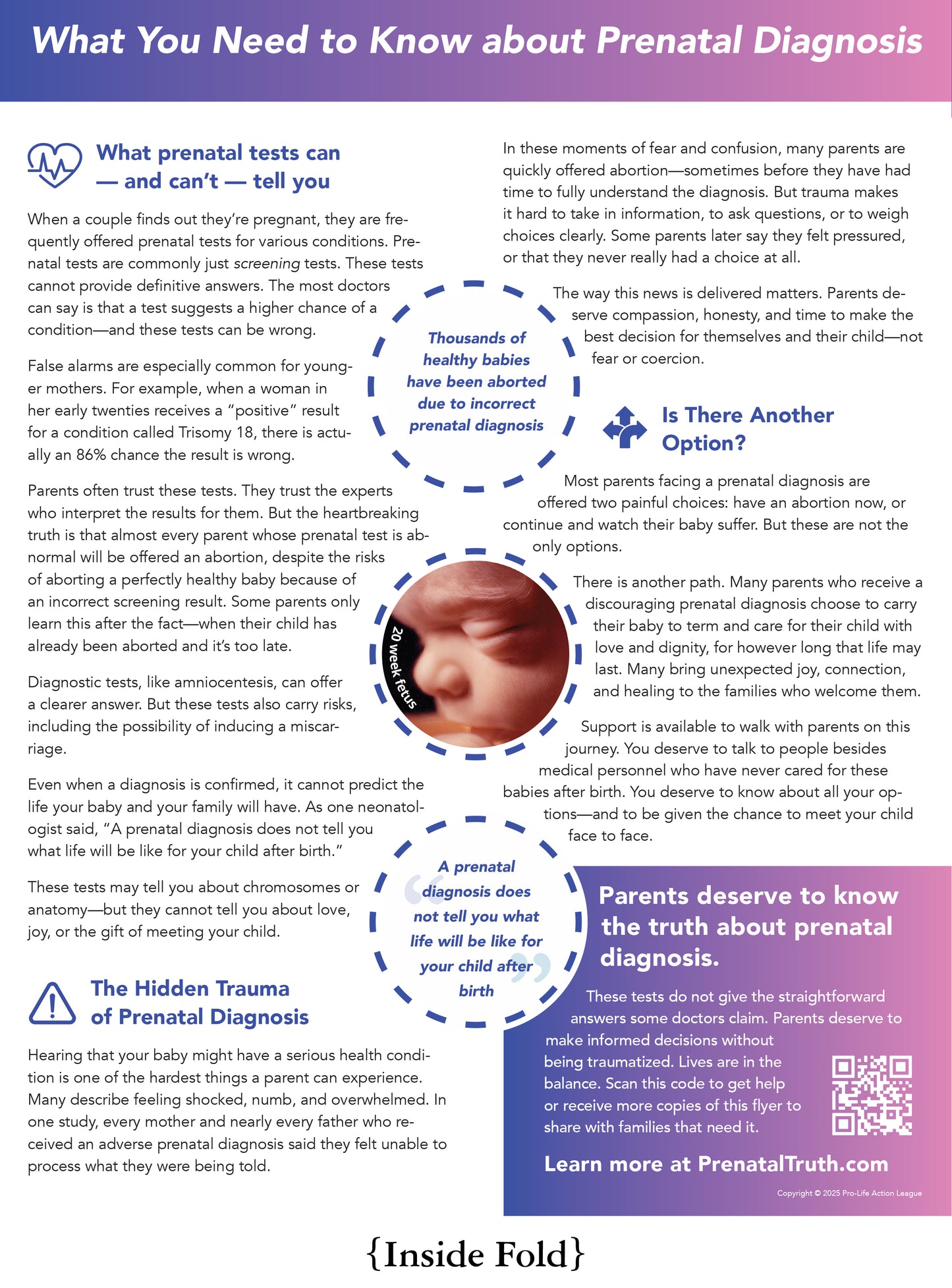"Prenatal Diagnosis: What You Need to Know" Pamphlet (100 count)