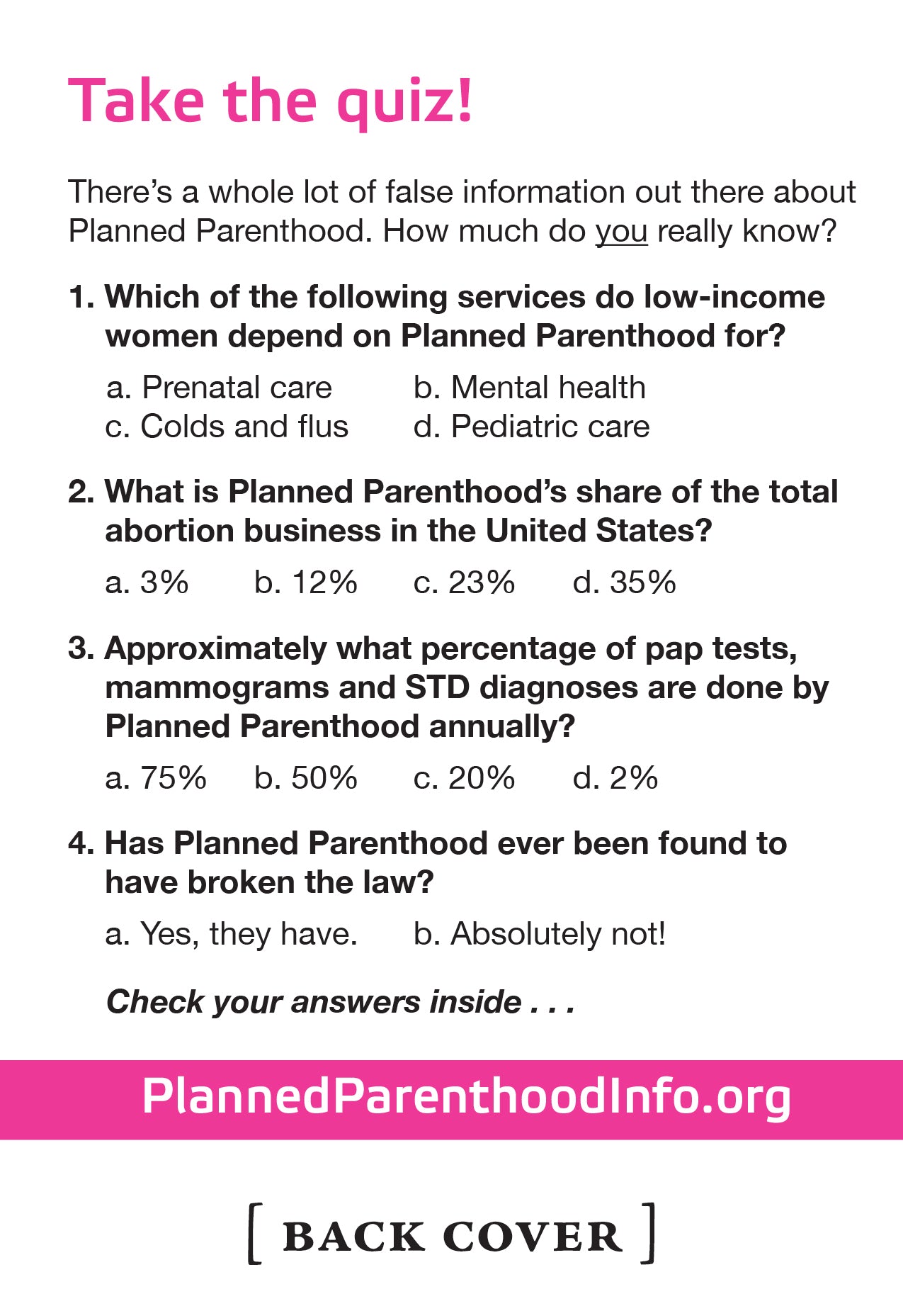 "Getting to know Planned Parenthood" Pamphlet (100 count)
