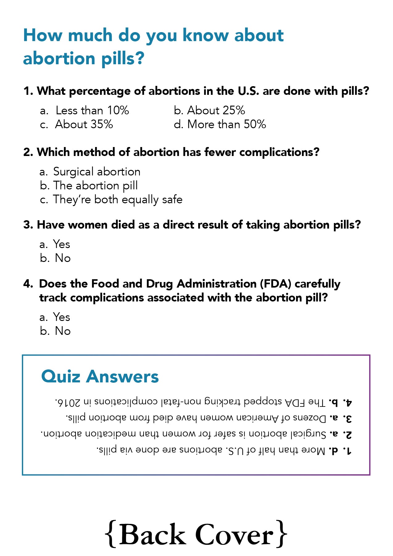 "The Abortion Pill: What You Need to Know" Pamphlet (100 count)