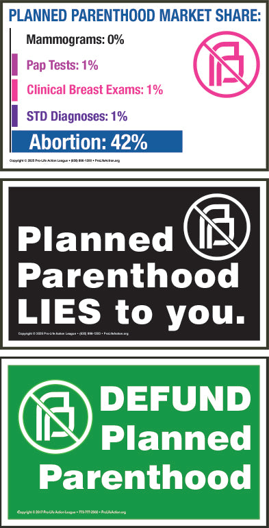 Defund Planned Parenthood 30 Sign Protest Pack