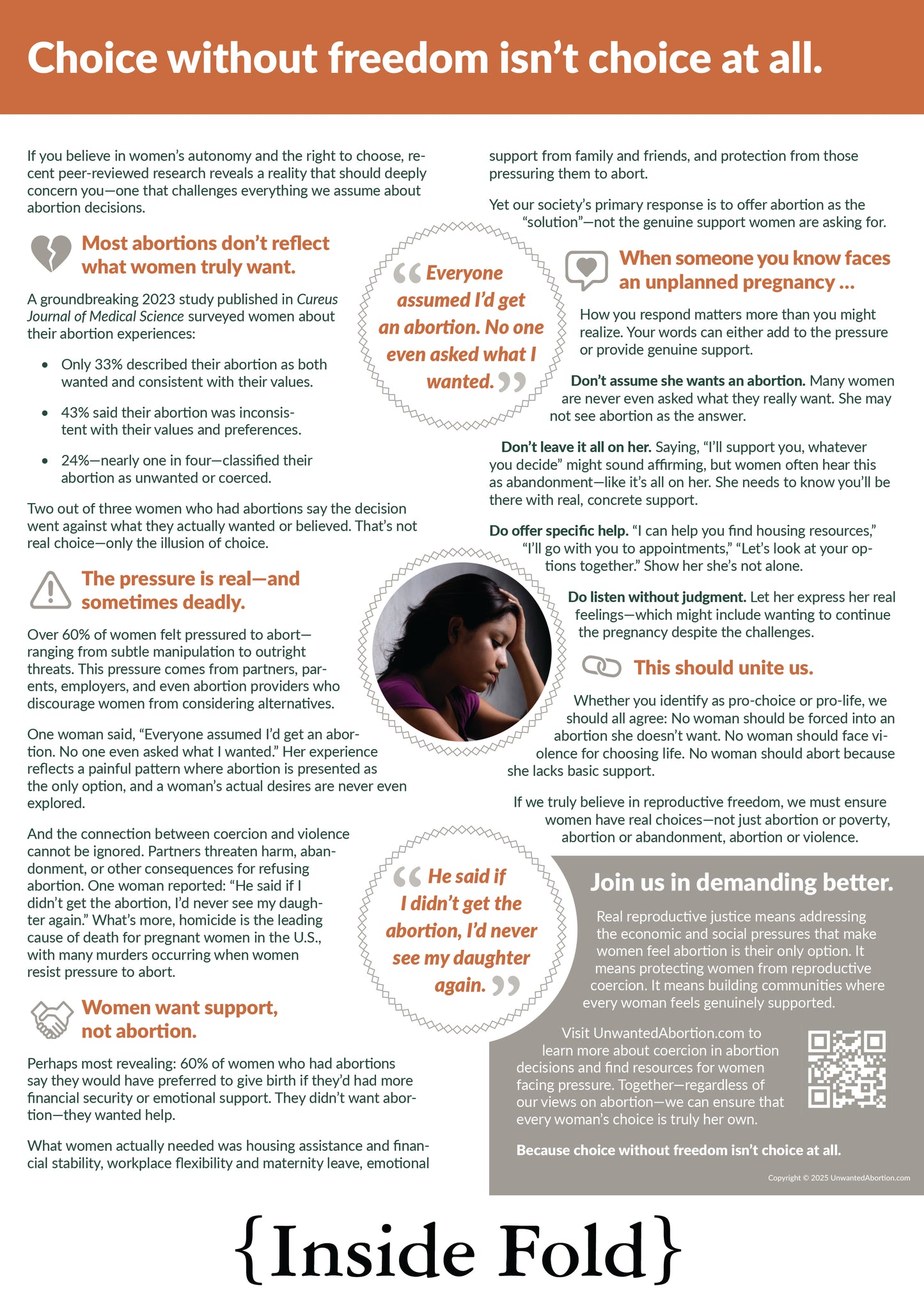 "Pro-Choice? A call to action." Pamphlet (100 count)