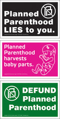 Protest Planned Parenthood 30 Sign Pack